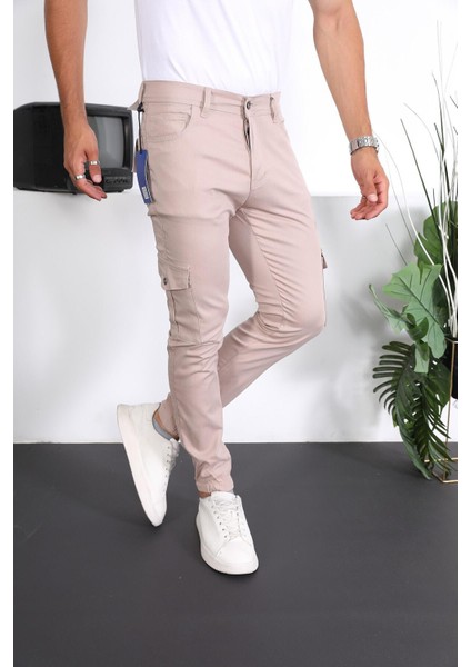 Erkek Slim Fit Paça Lastikli Kargo Pantolon