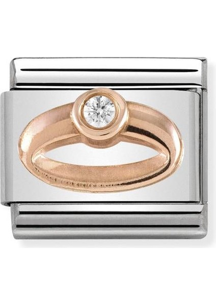 Composable Classic Dekoratif Link - Semboller - Yüzük - (04 Ring) 9k Rose Altın