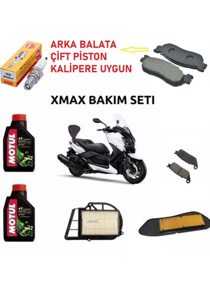 Xmax 250 Xcity 250 Full Bakım Seti Buji Dahil Arka Kaliper Çift Piston Model 2006-2017 -Arasmoto