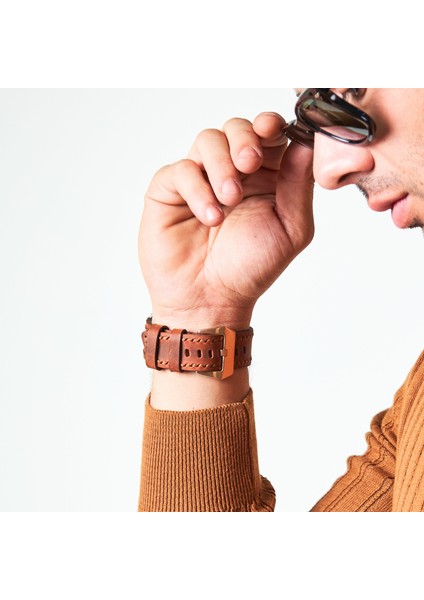 Apple Watch Kordon 42MM 44MM 45MM 49MM 3 / 4 / 5 / 6 / Se / 7 / 8 / Ultra / Ultra 2 Deri Kordon Hakiki Deri Kayış Taba indirimleri