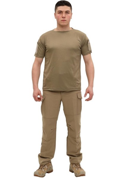 Yakasız Kısa Kol Tactical T-Shirt - Tişört