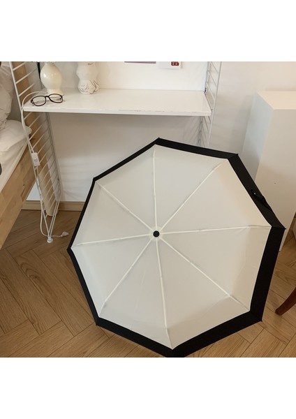 Masif Ahşap Katlanır Ahşap Saplı Güneşli Şemsiye Güneş Şemsiyesi Güneş Koruma Uv Koruma Çift Kullanımlı Şemsiye Fransız Ins Şemsiye (Yurt Dışından)