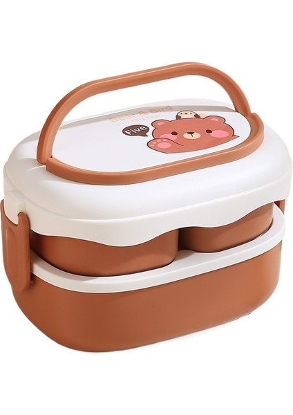 Ayı Çift Katmanlı Plastik Öğle Yemeği Kutusu (Yurt Dışından)