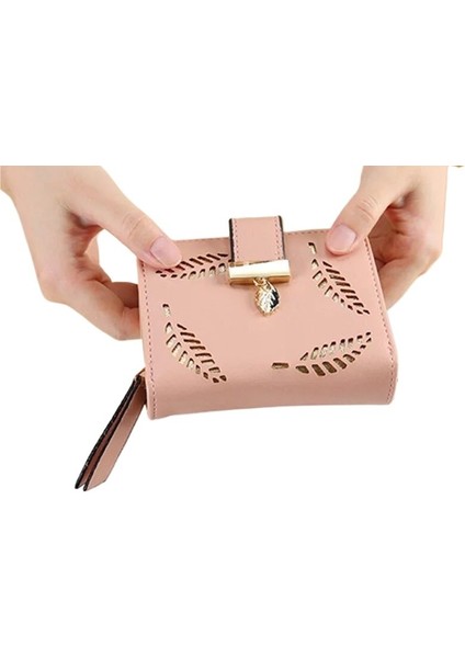 Yaprak Içi Boş Toka Fermuarlı Kadın Kısa Cüzdan (Yurt Dışından)