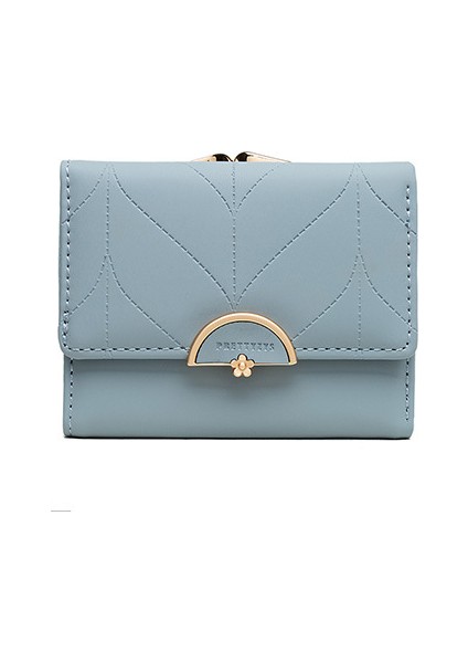 Yeni Stil Küçük Taze Baskılı Üç Katlı Çok Fonksiyonlu Cüzdan (Yurt Dışından)