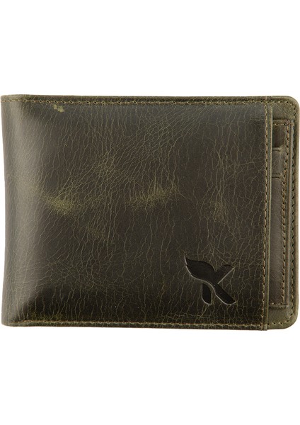 Deri Erkek Cüzdan Çıkma Kartlıklı Crazy Yeşil C261-07