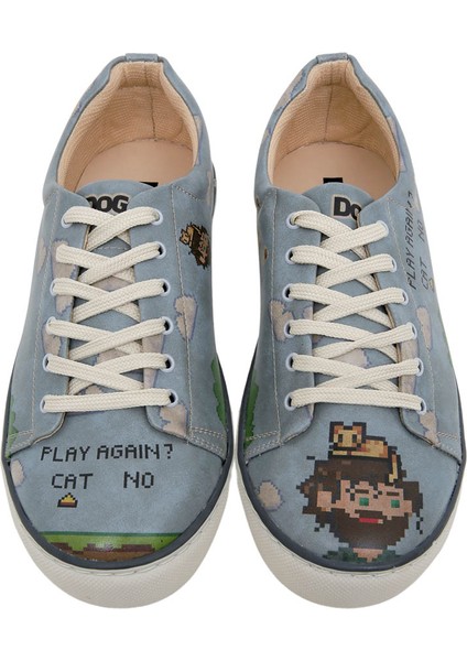 Erkek Vegan Deri Mavi Sneakers - Play Again Tasarım fiyatları