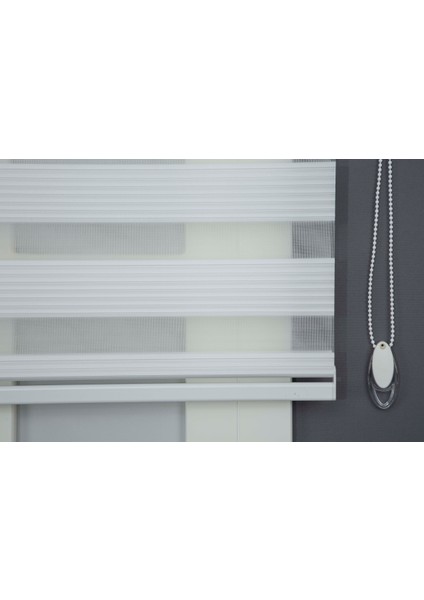 Beyaz Dar Plise Stor Zebra Perde Balkon Perdesi, Oturma Odası Perdesi Alüminyum Dayanıklı Kasa modelleri