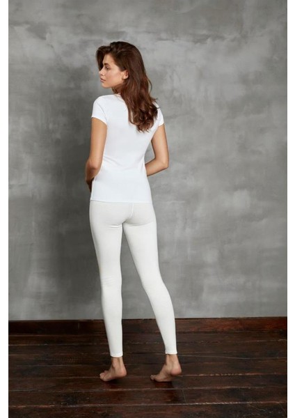 Ekru Kadın Termal Bisiklet Yaka Tişört fiyatları