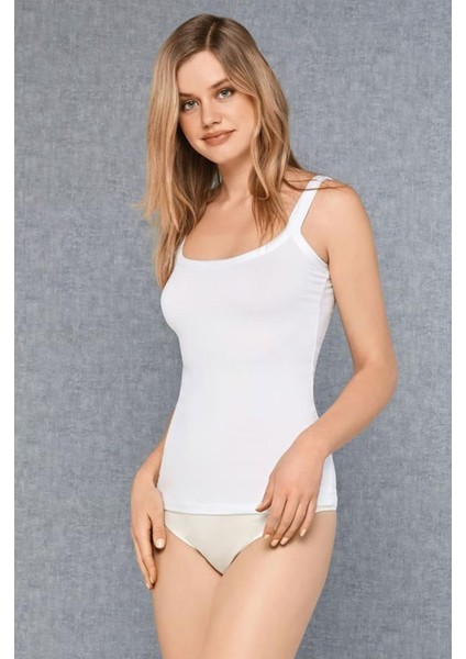 Beyaz Kadın Modal Günlük Atlet