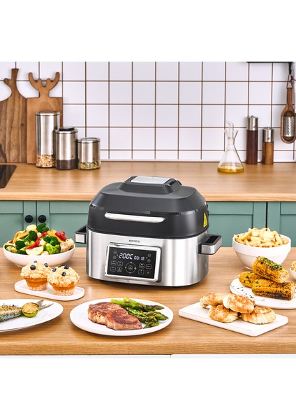 Gastro Grill 6 Kişilik Geniş Hacim Airfryer, Air Grill ve Izgara Makinesi