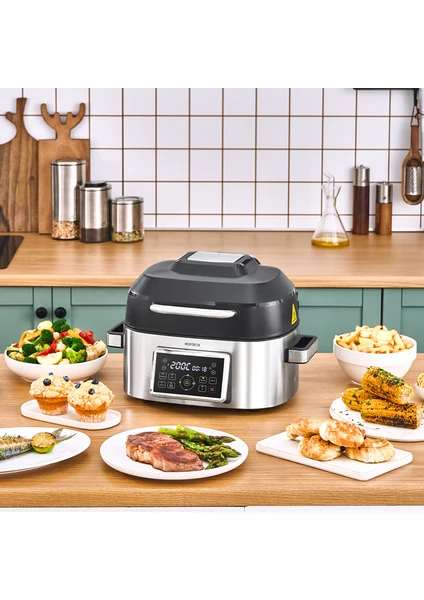 Gastro Grill 6 Kişilik Geniş Hacim Airfryer, Air Grill ve Izgara Makinesi