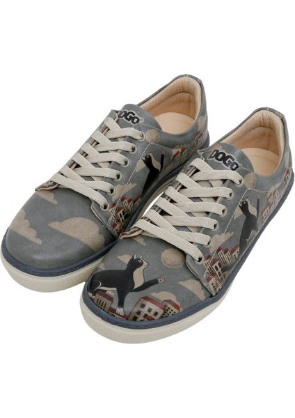 Kadın Vegan Deri Mavi Sneakers - Over the Moon Tasarım