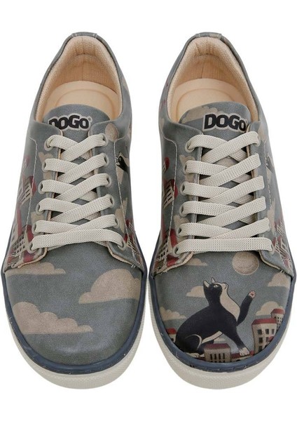 Kadın Vegan Deri Mavi Sneakers - Over the Moon Tasarım fiyatları
