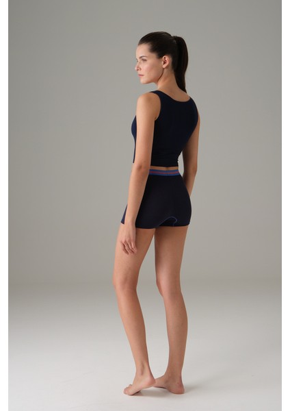 Lacivert Kadın Kaplı Dolgulu Crop-Atlet fiyatları