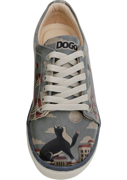 Kadın Vegan Deri Mavi Sneakers - Over the Moon Tasarım indirimleri