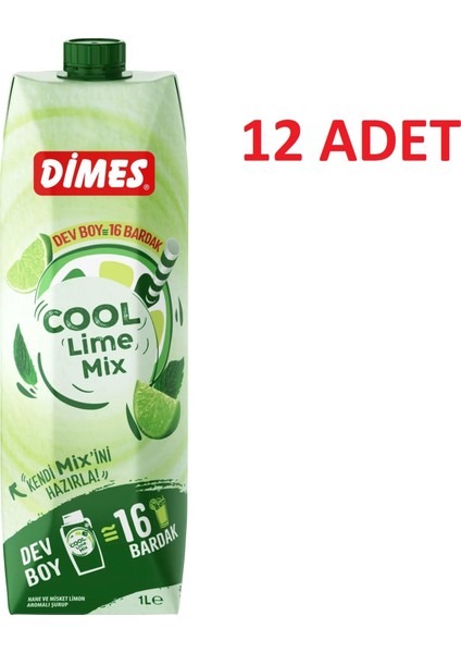 Cool Lime Özü Dev Boy 1 Litre × 12 Adet
