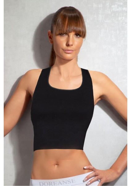 Beyaz Kadın Kaplı Dolgulu Crop-Atlet