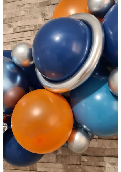 Uzay Tema Doğum Günü Bannerlı Fon Perdeli Balon Zinciri Seti Uzay Gezegen Balon Zinciri modelleri