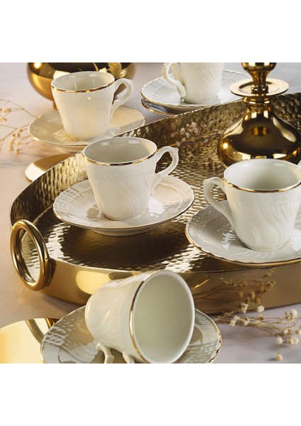 Evaliza Caserta Gold Kahve Takımı 12 Parça