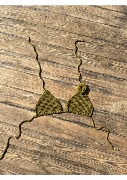 El Örgüsü Özel Tasarım Üçgen Bikini Üstü fırsatları