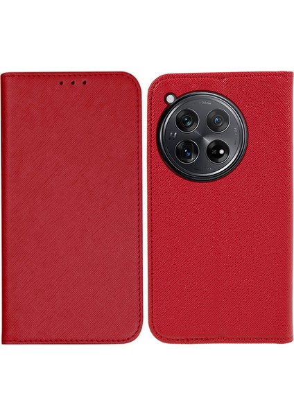 Oneplus 12 5g Çapraz Doku Pu Deri TeIefon Kılıfı (Yurt Dışından)