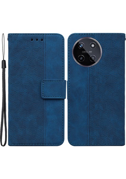 Realme 11 4g Deri Geometri Desenli TeIefon Kılıfı (Yurt Dışından)