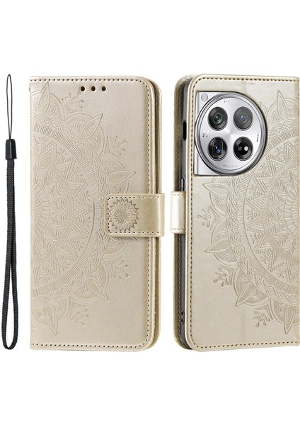 Oneplus 12 5g Manyetik Mandala Çiçek Baskılı Pu Deri + Tpu TeIefon Kılıfı (Yurt Dışından)
