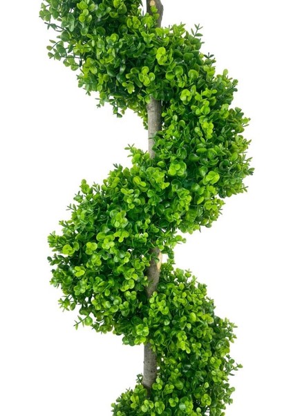 Yapay Ağaç Spiral Şimşir Ağacı 130CM Salon Bitkisi Düz Yeşil