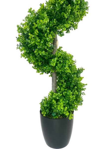 Yapay Ağaç Spiral Şimşir Ağacı 130CM Salon Bitkisi Düz Yeşil fırsatları