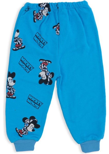 Erkek Bebek Mickey Mouse Baskılı Şapkalı Alt Üst 2'li Takım modelleri