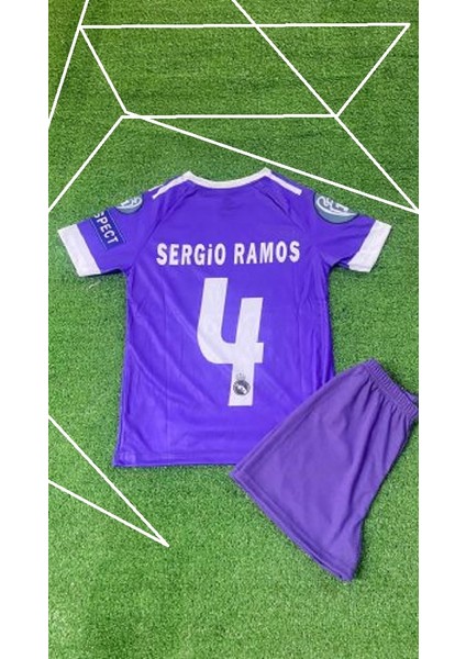 Sergio Ramos 2017 Cardiff Şampiyonlar Ligi Finali Forması Real Madrid Çocuk Tişört