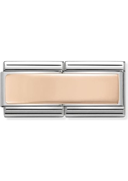 Composable Classic Dekoratif Link - Ikili Gravür - Pürüzsüz - 9k Rose Altın