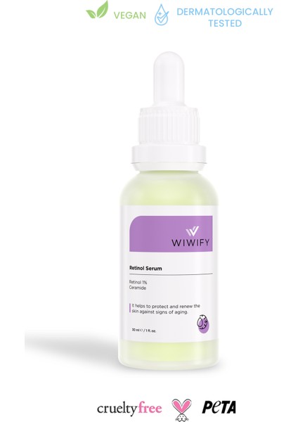 WIWIFY Yaşlanma Belirtileri Olan Ciltler İçin Nemlendirici + Retinol Serum