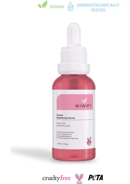 WIWIFY Leke Gidermeye Yardımcı ve Cilt Tonu Eşitleyici Cilt Bakım Serumu Arbutin %2 Hyaluronic Acid