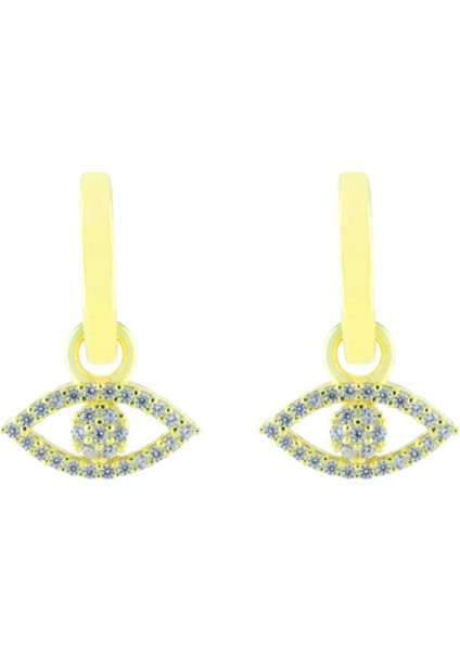 925 Ayar Gümüş Taşlı Göz Detay Sallantılı Küpe fiyatları