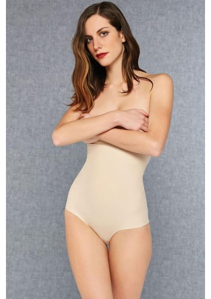 Ten Pamuklu Yüksek Bel String Body Korse