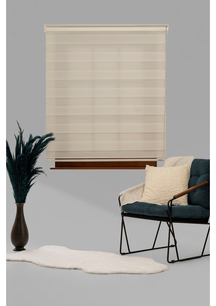 Beyaz Mikro Plise Stor Zebra Perde Balkon Perdesi, Oturma Odası Perdesi (Dayanıklı Alüminyum Kasa) fiyatları