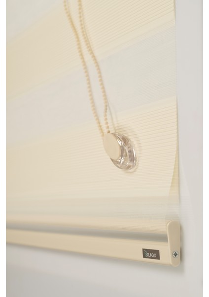 Krem Mikro Plise Stor Zebra Perde Balkon Perdesi, Oturma Odası Perdesi (Dayanıklı Alüminyum Kasa) modelleri