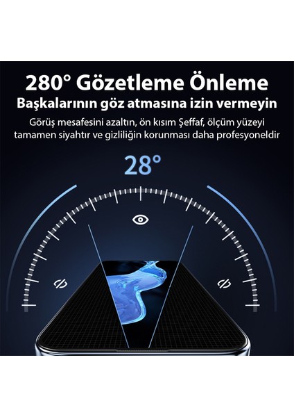 iPhone 15 Pro Max Uyumlu Privacy Hayalet Full Koruma Tempered Cam Ekran Koruyucu
