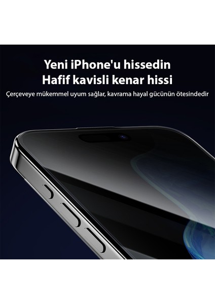 iPhone 15 Pro Max Uyumlu Privacy Hayalet Full Koruma Tempered Cam Ekran Koruyucu