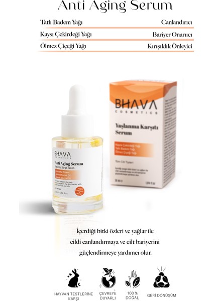 Bhava Yenileyici, Canlandırıcı, Onarıcı, Anti-Aging, Parlak Cildi Destekleyici Serum