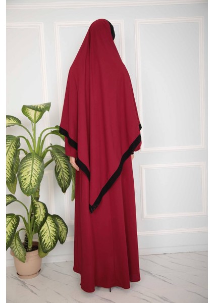 Mercan Bandajlı Khimar Abaya