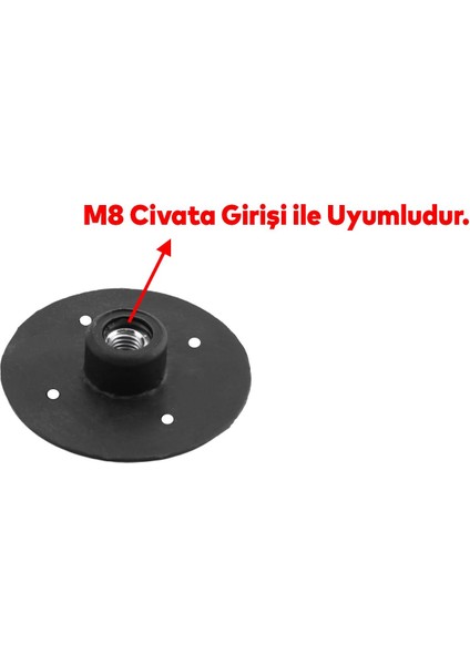 Mobilya Kanepe Baza Sehpa Montaj Ayağı Yuvarlak Plastik Bağlantı Aparatı M8 Civatalı Tabanı 4 Adet