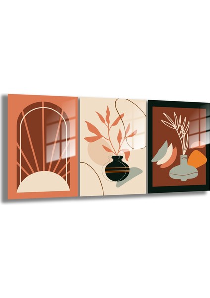 Temperli Gerçek Cam Tablo Seti Bohem Vazo ve Bitkiler fiyatları