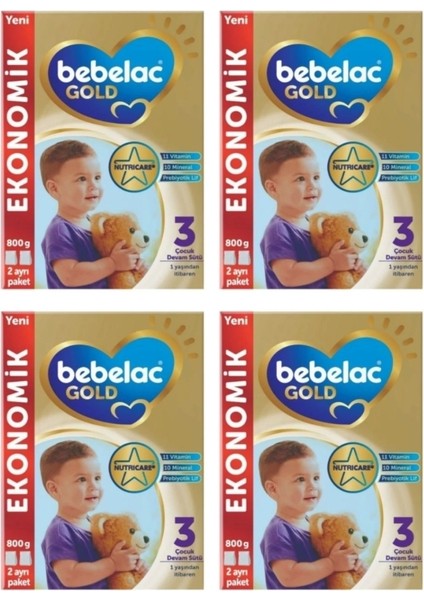 Bebelac Gold 3 Devam Sütü 800 gr x 4 Adet Avantaj Paket