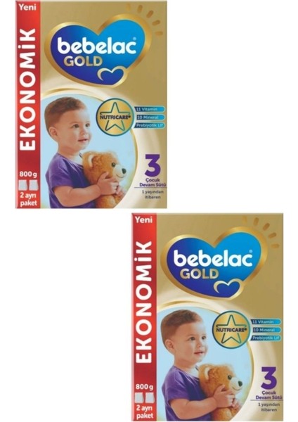 Bebelac Gold 3 Devam Sütü 800 gr x 2 Adet Avantaj Paket