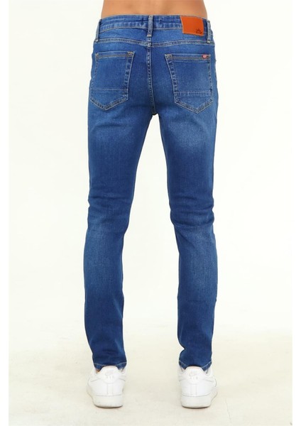 - Erkek Likralı Skinny Fit Kot Pantolon Mavi