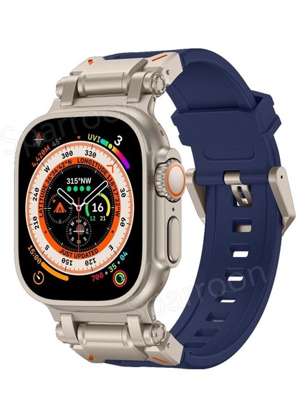 Apple Watch 44/45/46/49mm Titanyum Metal Bağlantı Kitli Silikon Kordon 101 2/3/4/5/6/se/7/8/9/10/11/ultra fiyatları