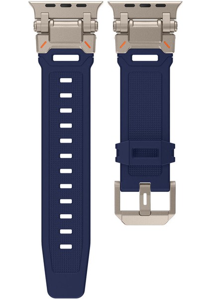 Apple Watch 44/45/46/49mm Titanyum Metal Bağlantı Kitli Silikon Kordon 101 2/3/4/5/6/se/7/8/9/10/11/ultra fırsatları